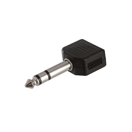 Cmple 6.35 mm Stereo Plug to 2 x 3.5 mm Mono Jack Adapter 1119-N